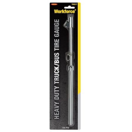 Workforce Heavy-Duty Truck and Bus Straight-On Dual Head Tire Gauge 10 to 150 psi TH0317